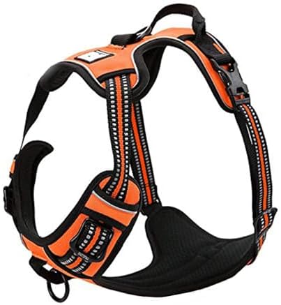 TRUE LOVE Adjustable No-Pull Dog Harness Reflective Vest, Orange, XL