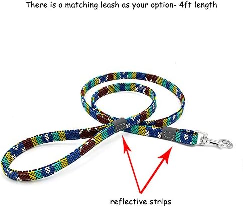 Customized Nylon Dog Collar, Personalized Dog Collar Engraved with Name and Phone Number,Adjustable ID Dog Collar with Quick-Release Buckle-(Speckle-Blue,L)