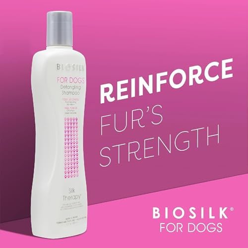 BioSilk for Dogs Silk Therapy Detangling Dog Shampoo, 12 Fl Oz, 2-Pack