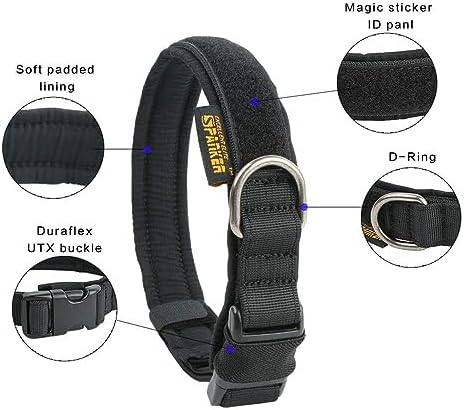 EXCELLENT ELITE SPANKER Tactical Nylon Padded Medium Dog Collar Adjustable