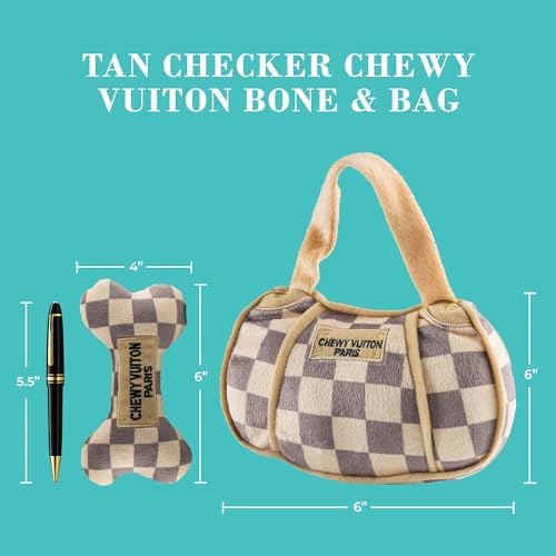Haute Diggity Dog Chewy Vuiton Bone & Handbag Designer Parody Plush Dog Toy