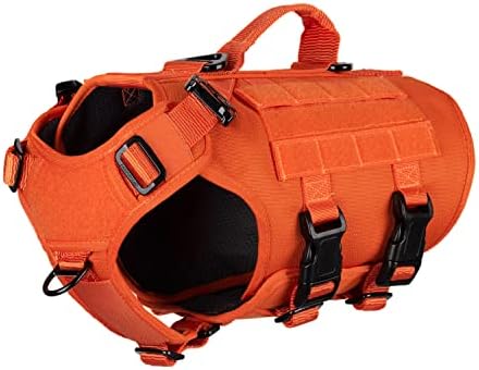 ICEFANG No Pull Tactical Dog Harness for Small Dogs,Adjustable Dog Vest