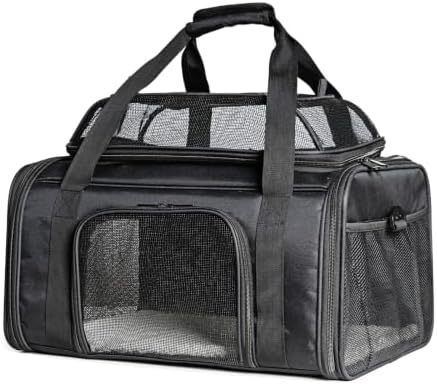 Pet Cat Dog Carrier, Puppy Crate Cage Bag, Large Expandable Travel Backpack