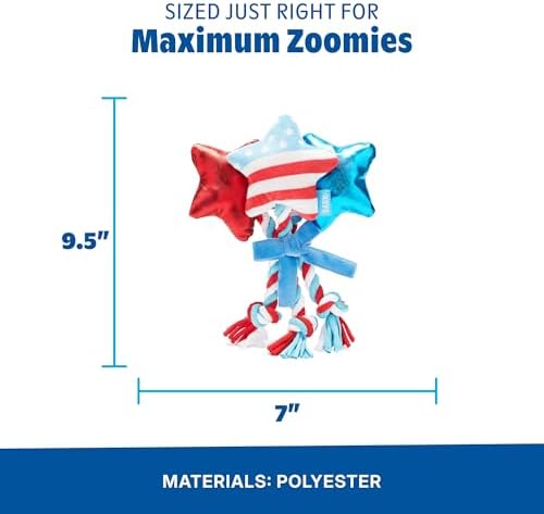 BarkBox Star-Spangled Squeaks Dog Toy - Toy for Extra Small to Small Dogs