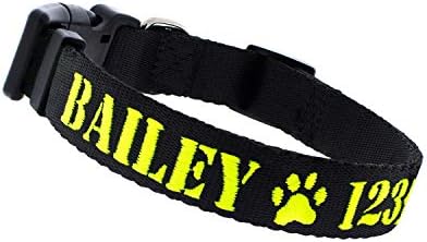 Embroidered Dog Collars Personalized, Custom Collar w Text and Phone Number | 3 Adjustable Sizes - 8 Colors | - Safe&Secure Pet Collars with ID, Pet Name for Boy, Girl Dogs, Puppy