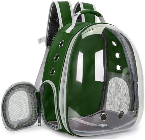 Cat Backpack Carrier Bubble Carrying Bag (Dark Green)