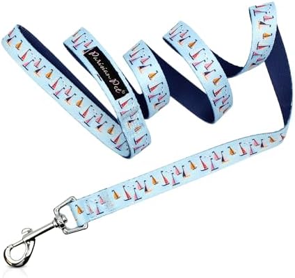 Parisian Pet Sail Boat Dog Leash - Nylon Heavy Duty Training Blue Leashes for Dogs with Comfortable Handle - Strong Metal Clip 4Ft Puppy Leash - Durable Chew Proof Leashes for Small and Medium Dogs