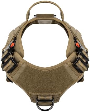 ICEFANG Tactical Dog Harness for X-Large Dogs,Full Metal Buckles Dog Vest