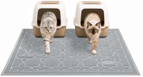 Yimobra Cat Litter Mat, Waterproof Litter Trapping Mat, 47x36, Grey