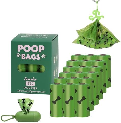 HZDHCLH Dog Poop Bags 270 Count Extra Thick Lavender Scented Pet Waste Bags