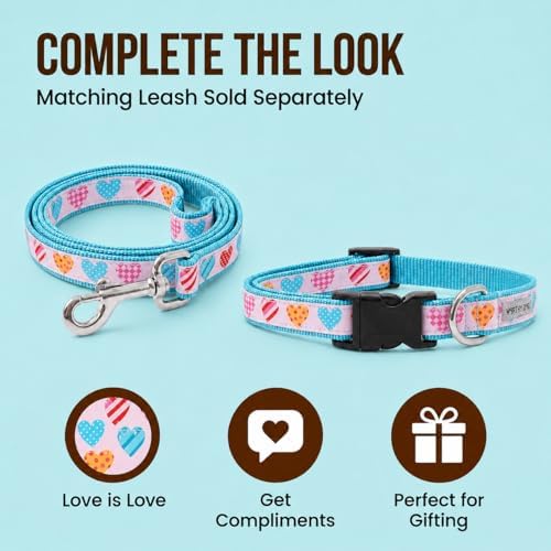 THE WORTHY DOG Summer Print, Adjustable Dog Collar, Small Dogs,Love is Love