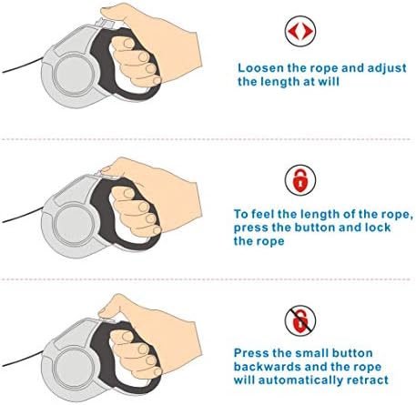 Idepet Heavy Duty Retractable Dog Leash Steel Chain 16ft Pet Leashes