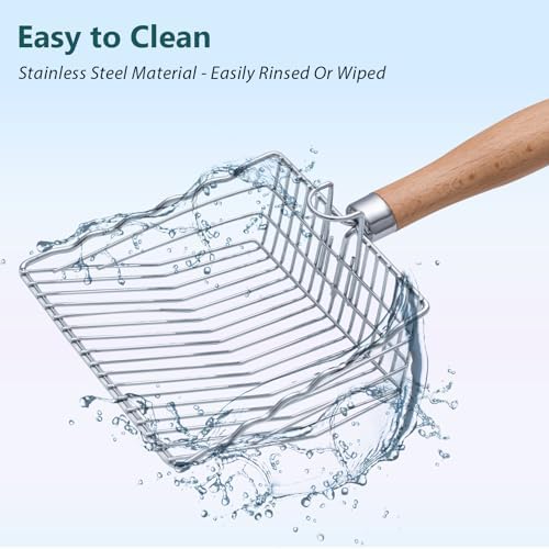 Metal Cat Litter Scoop, Heavy Duty Kitty Litter Sifter Scooper, Short