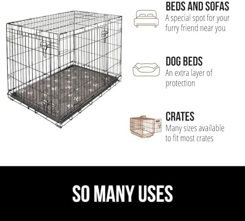 GORILLA GRIP Washable Puppy Pads, Dog Crate Mat 40x26 Dog Faces
