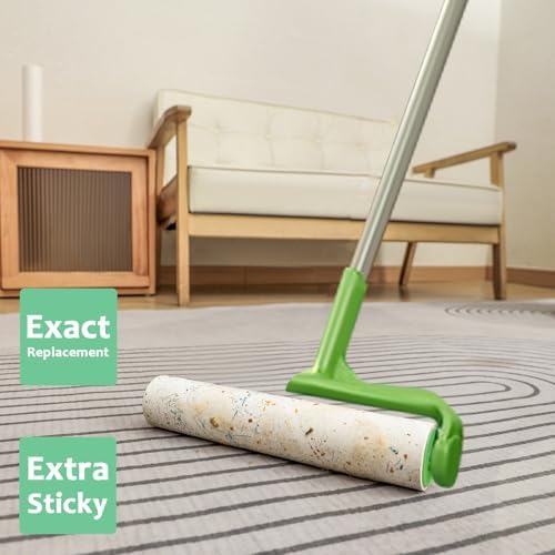 Mega Lint Roller Refills 10 inch Sticky Roller Refills for Evercare Smart Design Layers Leo Cleaning Floor Roller for Removing Pet Hair, 6 Pack Total 360 Sheets
