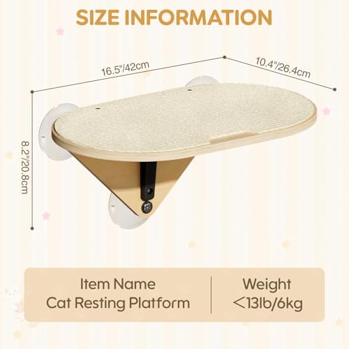EDAGNY Cat Window Perch Cat Platform for Climbing with Strong Suction Cups