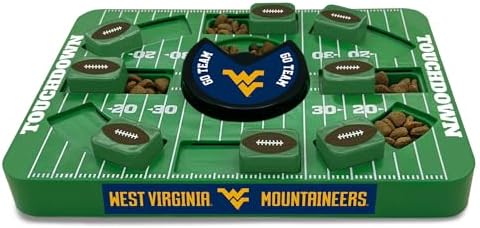 Pets First NCAA WEST Virginia Large Puzzle Toy, New Size, Interactive Dog Treat & Slow Feeding Toy
