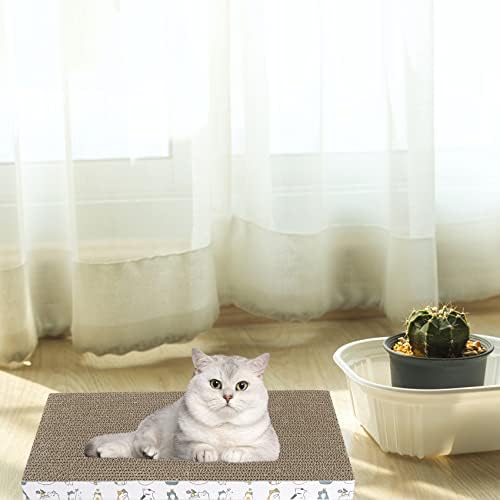PatiencET Cardboard Cat Scratcher 5 Pack, Cat Scratching Board with Catnips
