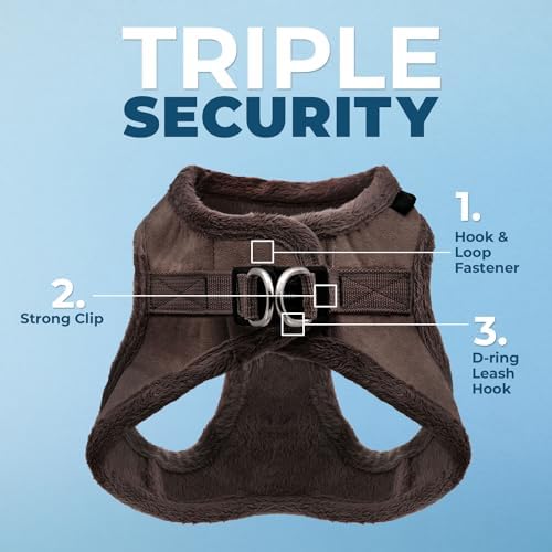 Voyager Step-in Plush Dog Vest Harness -Chocolate Suede, X-Small
