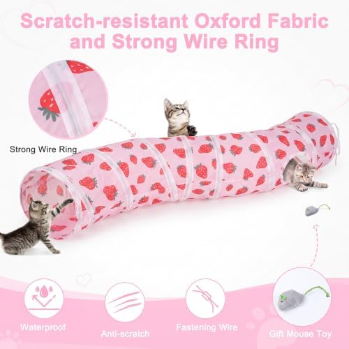 Glittme S-Shape Cat Tunnel, Foldable Cat Tunnels for Indoor Cats