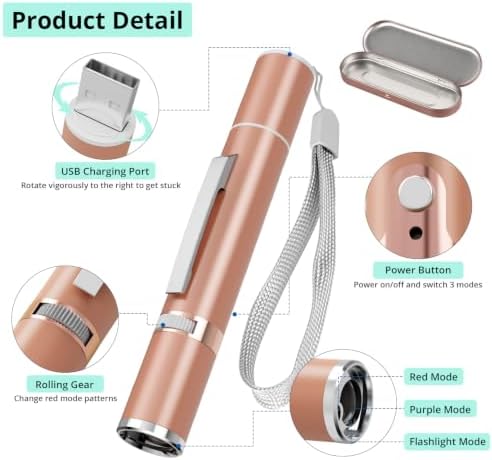 TBTeek Cat Toy, with Metal Case, 2 Pieces, 7 Adjustable Pattern(Rose Gold)