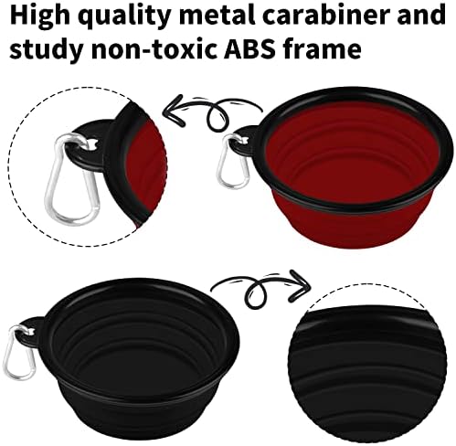COOYOO Collapsible Dog Bowl,2 Pack Collapsible Dog Water Bowls for Cats Dogs,Portable Pet Feeding Watering Dish for Walking Parking Traveling with 2 Carabiners