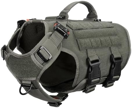 ICEFANG No Pull Tactical Dog Harness for Small Dogs,Adjustable Dog Vest