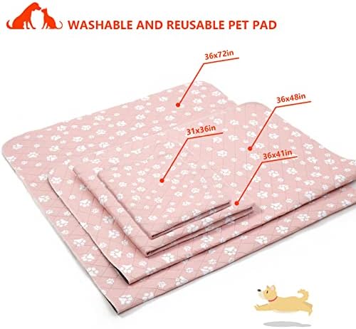 Washable Pee Pad for Dogs of 2Pack Reusable Puppy Non-Slip Pet Training Pads（Orange,31*36"）