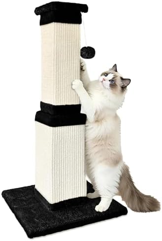 Cat Scratching Post for Indoor Cats, 32Inch Sisal Cat Scratcher