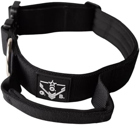 Operation Good Boy Tactical Dog Collar – Durable Military-Grade Nylon with Quick Release Buckle & Training Handle – Adjustable for Medium and Large Dogs (Black)