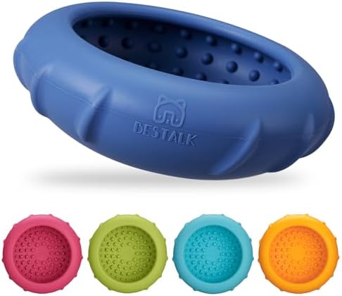 Dog Lick Bowl, Bestalk Wobbly Freeze Bowl Enrichment Feeder for Dogs, Anxiety Relief Lick Mat Puzzle Toy for Distraction, BPA Free Silicone, Dishwasher Safe(Dark Blue,L)