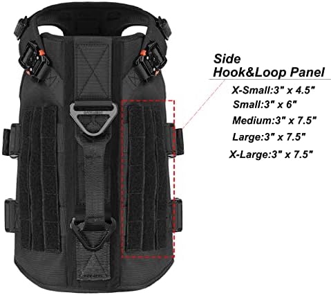 ICEFANG No Pull Tactical Dog Harness for Medium Dogs,Adjustable Dog Vest
