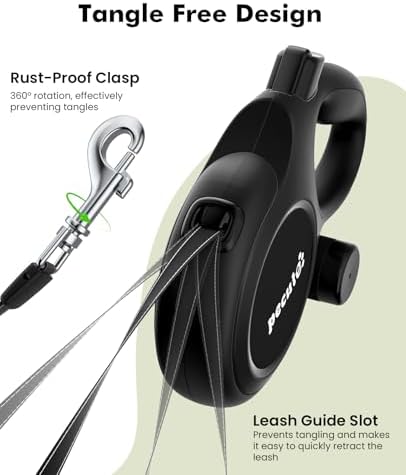 Pecute Dog Leash Retractable 26ft for Large Dogs with Poop Bag Holder