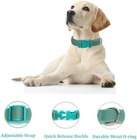 Reflective Nylon Padded Dog Collar with Quick Release Buckle