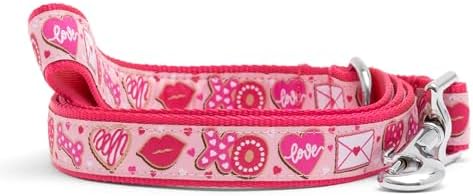 THE WORTHY DOG Fun Patterns Stylish Dog Leash, 5ft Length, Love & Kisses