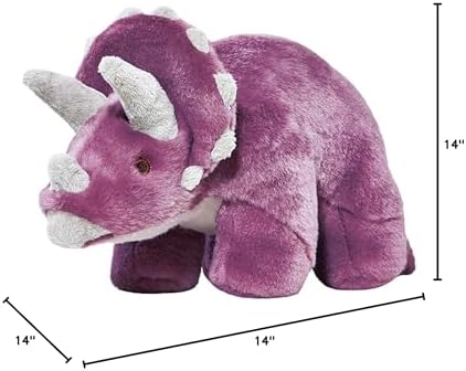Fluff & Tuff, Charlie Triceratops Plush Dog Toy, Large, 14"