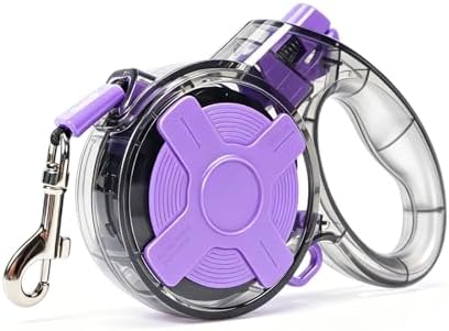 16 ft Retractable Dog Leash, Transparent Design, Up to 55 lbs