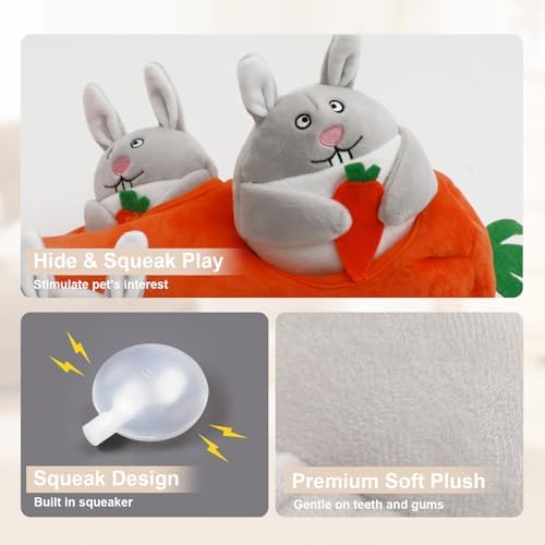 IFOYO Hide and Seek Dog Puzzle Toys, Plush Interactive Puppy Toys for Small, Medium Dogs, Easter Puppy Essentials