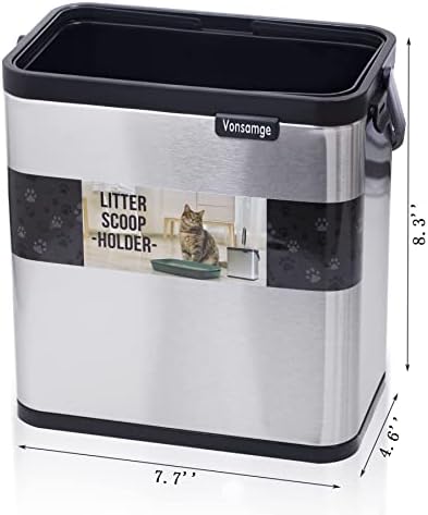 Universal Cat Litter Scoop Holder, Stainless Steel Small Portable Cat Litter Scooper Holder Trash Container.