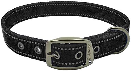 Max and Neo MAX Reflective Metal Buckle Dog Collar - We Donate a Collar to a Dog Rescue for Every Collar Sold (Small, Black)