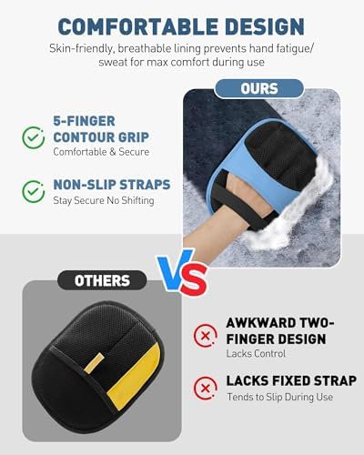 2 Pack Pet Hair Removal Glove, Five-Finger Tool for Dogs and Cats
