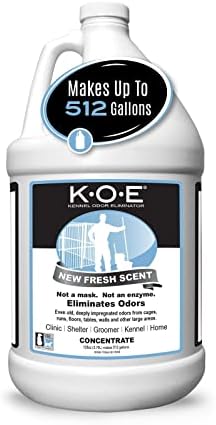 Odorcide K.O.E. Fresh Scent Odor Eliminator Concentrate – For Strong Odor on Cages, Floor, & More – Non-Enzymatic For Home & Dog Kennel – Home & Pet Supplies (1 Gal)