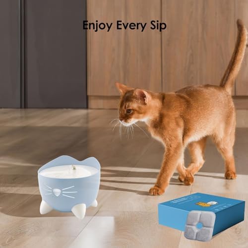 24-Pack Cat Water Fountain Filter Compatible With Cat Pixi Water Fountain Filter Replacement Triple Action Water Filter, 4 Pump Tubes 1 Hard Brush