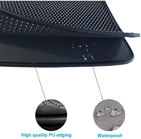 Cat Litter Mat Kitty Litter Trapping Mat Honeycomb Mats Waterproof Double Layer Anti Tracking Kitty Mats Catcher Litter Tray Box Rug Carpet (19.7'' x 15.7'', black)
