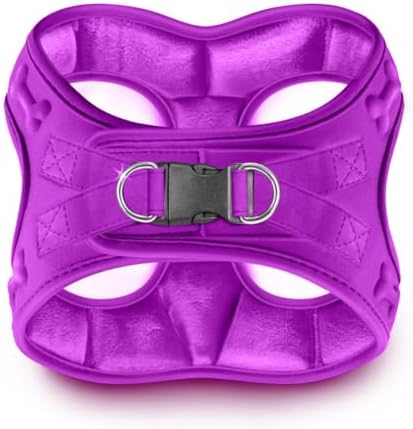 Comfort Fit Dog Harness Step in No Pull Harness for Small Medium Sized Dogs Soft Padded No Escape Harness Adjustable Easy Buckle Leash Attachment D-Ring Extra Comfort Inside Velvet Plush XS Purple