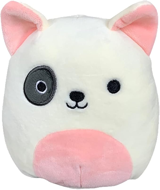 Squishmallow Official Kellytoy Plush Pets Squad Dogs Cats Bunnies Squishy Soft Plush Animals (White/Pink, Charlie Bull Terrier Dog, 8 Inch)