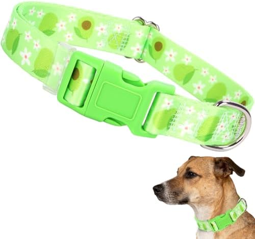 Nylon Dog Collar for Medium Dogs,Soft Nylon Dog Collar with Cute Avocado-M