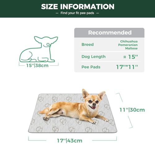 FXW Washable Pee Pads for Dogs, Super Absorbent, 11" x 17", 2 Packs