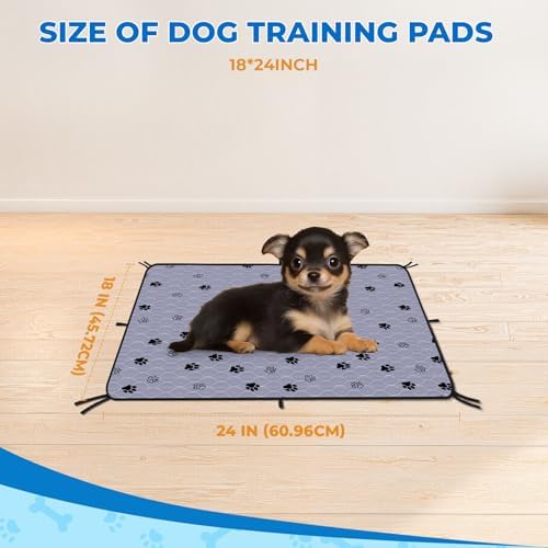 Fostanfly Washable Pee Pads for Dogs, Ultra-Absorbent, 18"x24"-4 Pack, Gray