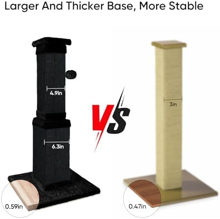 Cat Scratching Post for Indoor Cats, 32Inch Sisal Cat Scratcher